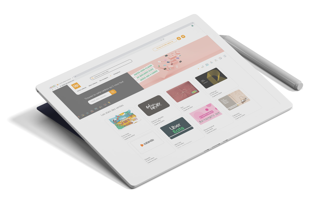 Visuel du site internet up-cadeaux.com