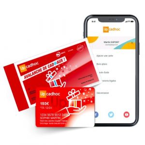 Solution UpCadhoc sur l'application mobile, chèque et carte