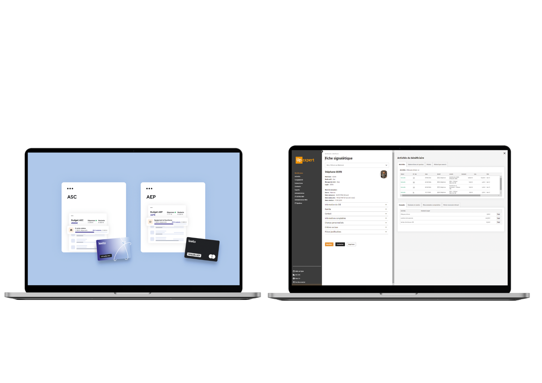 deux ecrans avec les logiciels CSE